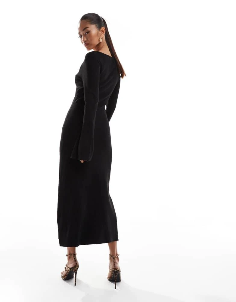 Pretty Lavish Pretty Lavish cut-out knit maxi dress in black 3