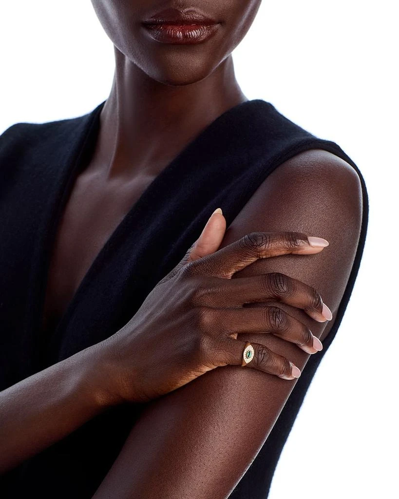 Zoe Chicco 14K Yellow Gold Emerald Gemstones Emerald 
Diamond Evil Eye Ring 2