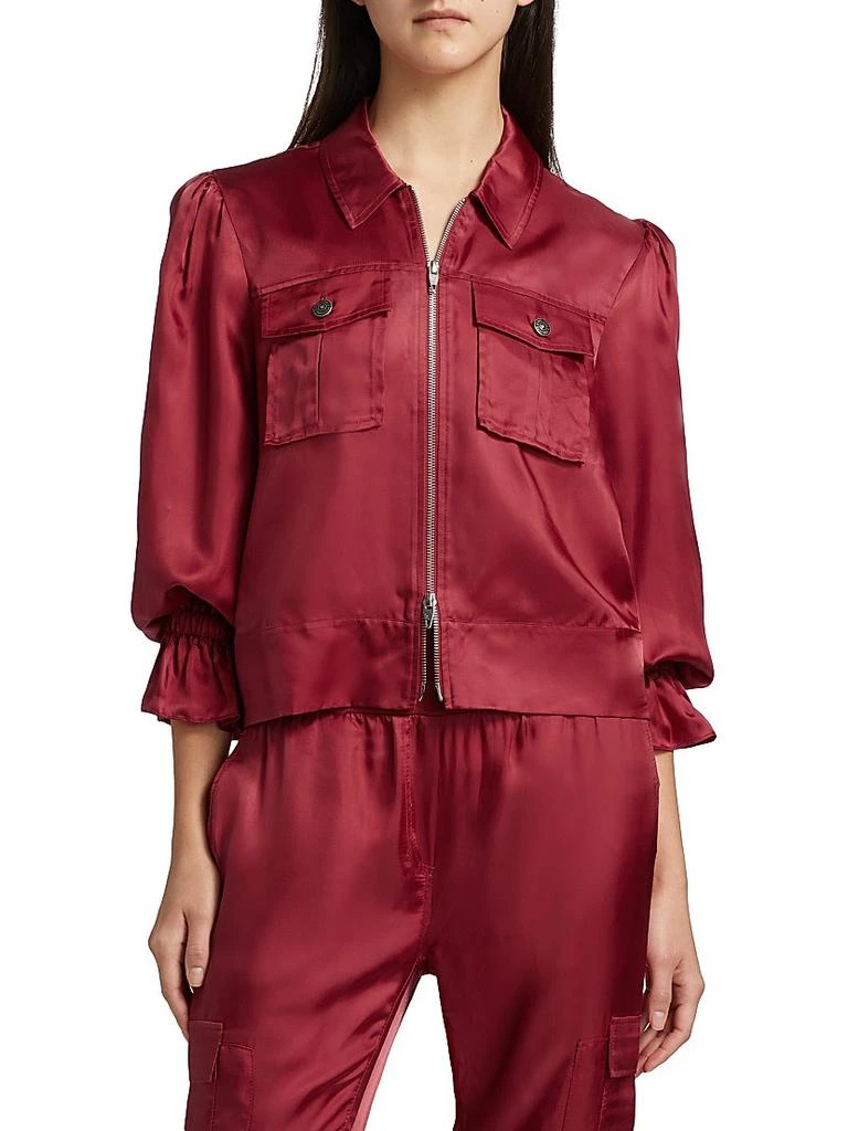 Cinq à Sept Holly Satin Puff-Sleeve Jacket 3