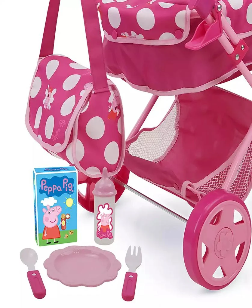 Peppa Pig Baby Classic Pink  White Dots Doll Pram Set 4