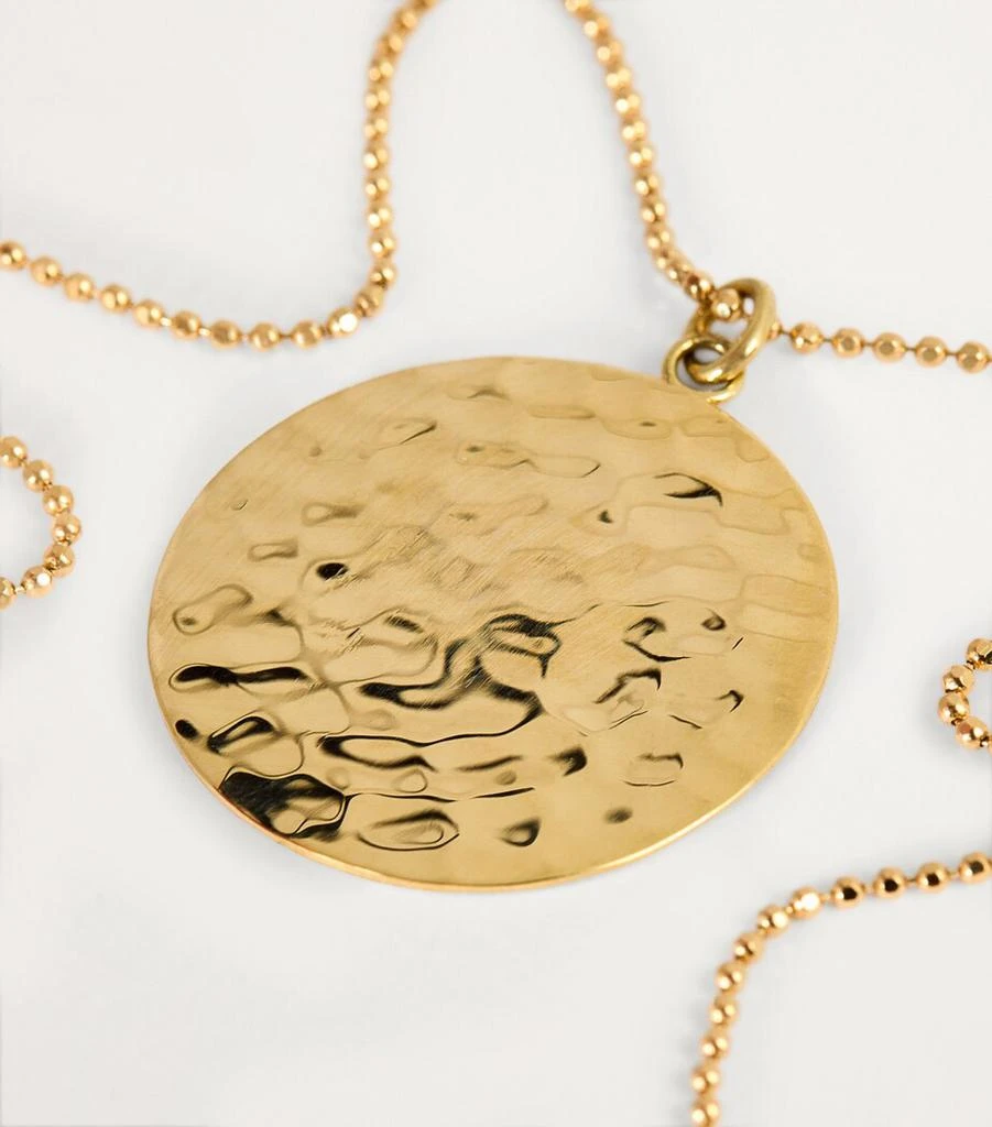 Jennifer Meyer Yellow Gold Hammered Disc Pendant Necklace 5