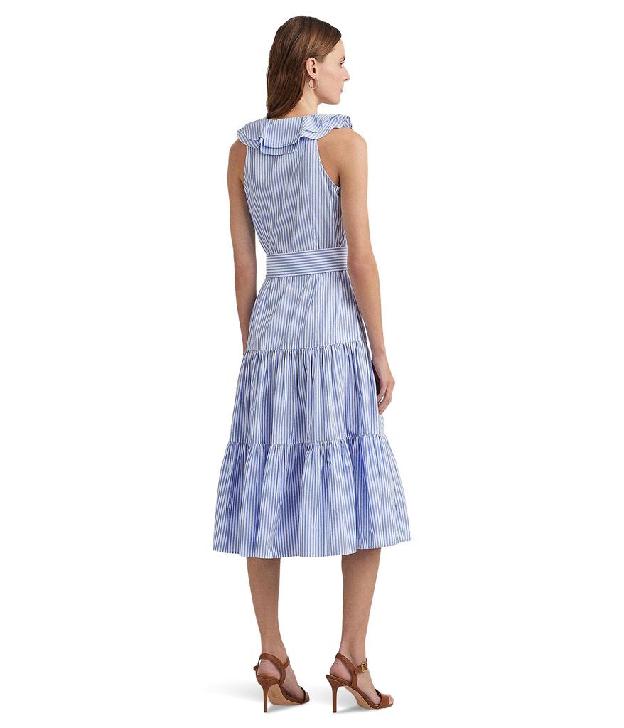 LAUREN Ralph Lauren Striped Cotton Broadcloth Surplice Dress