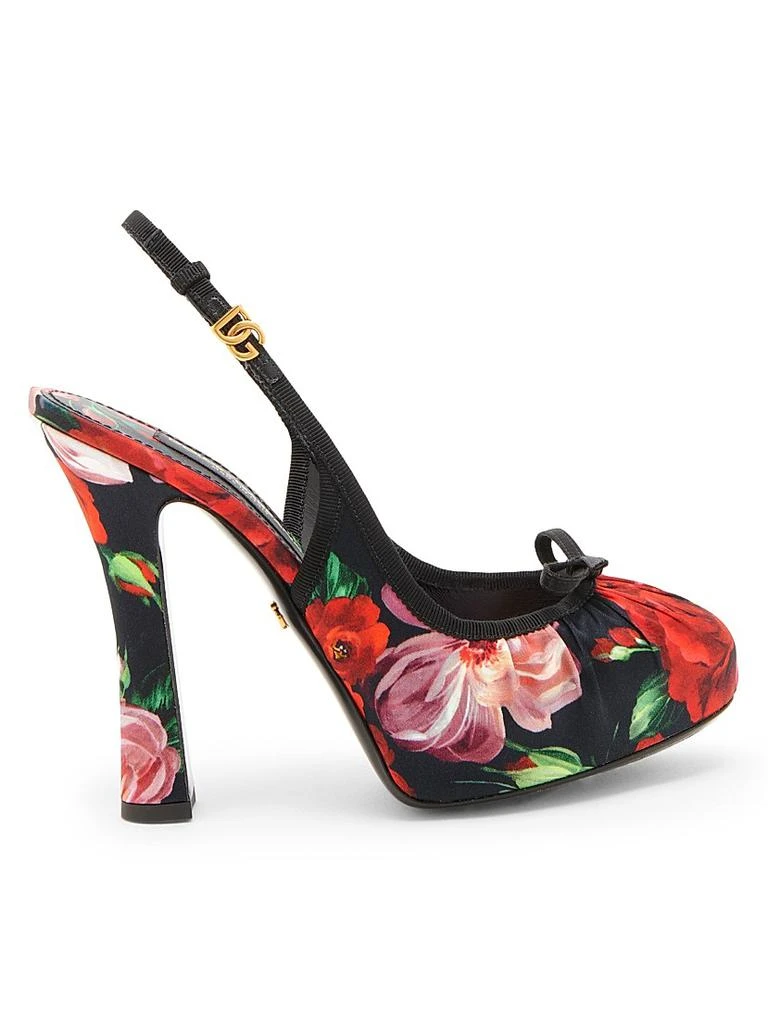 Dolce 
Gabbana Rose Satin 130MM Slingback Pumps 1