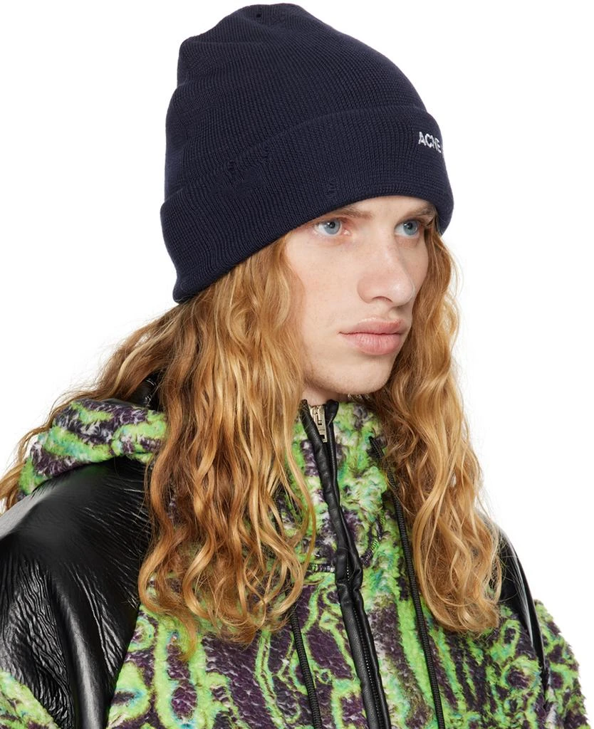 Acne Studios Navy Wool-Blend Beanie 2