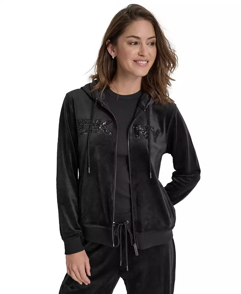 Petite Sequin Logo Zipper Hoodie – On Sale Now with Up to 71% Off