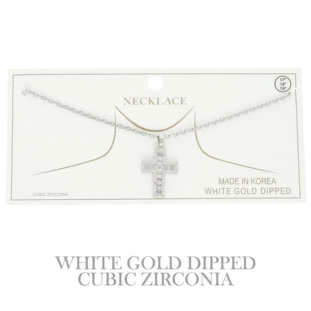 TRUEDAMES Gold-plated Cz Cross Pendant Necklace