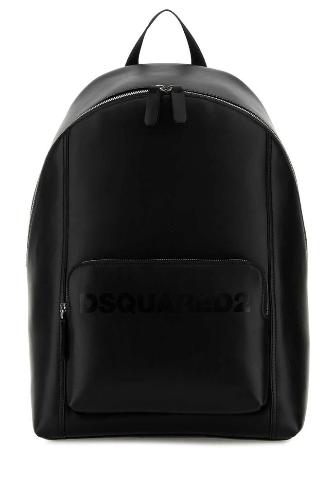 DSQUARED2 Black Leather Backpack 1