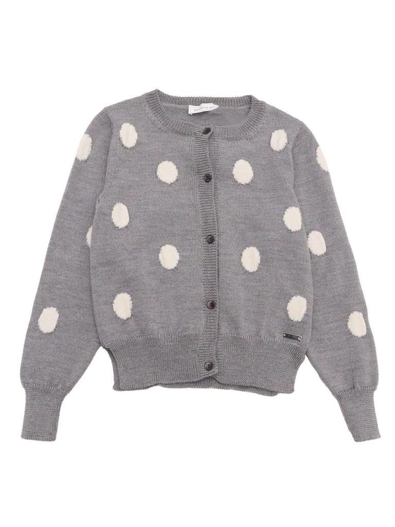 MONNALISA Logo Plaque Polka-dot Cardigan 1