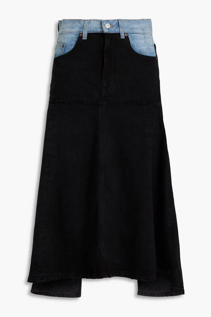 Victoria Beckham Paneled denim midi skirt 1