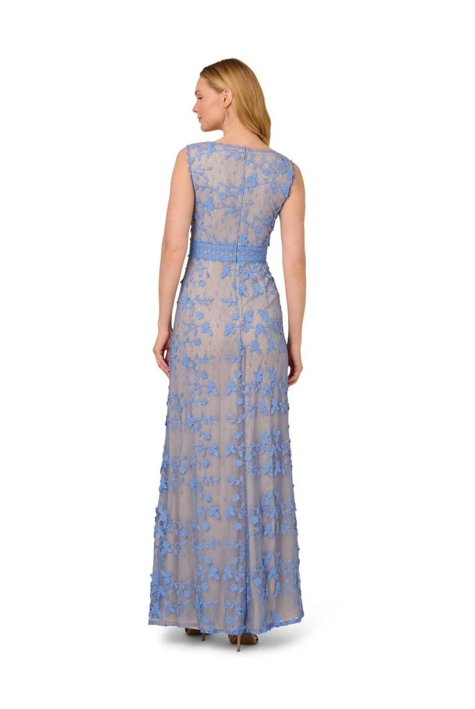 Adrianna Papell Embroidered lace v-neck gown 2