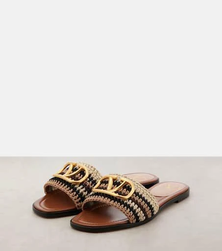 Valentino VLogo Signature crochet slides 4