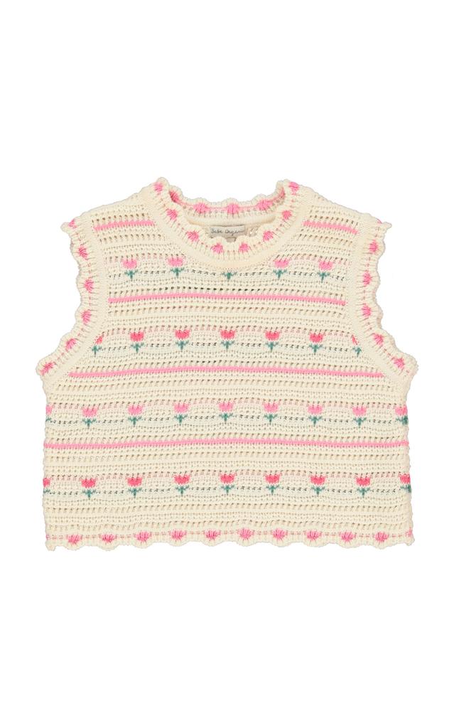 Bebe Organic Bebe Organic Paloma Cotton Crochet Vest - Moda Operandi