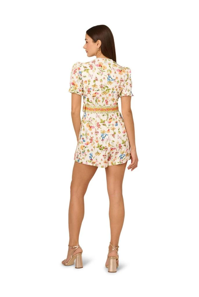 Adrianna Papell Puff sleeve romper 2