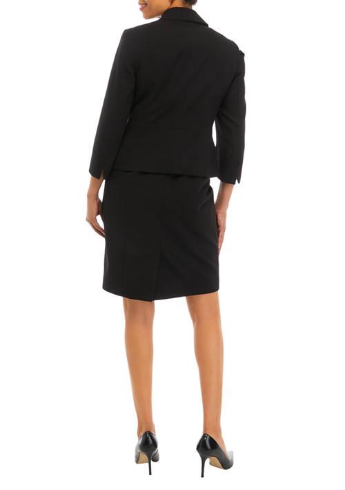 Le Suit Suit Womens Bi Stretch Shawl Collar Jacket And Sheath Dress Set