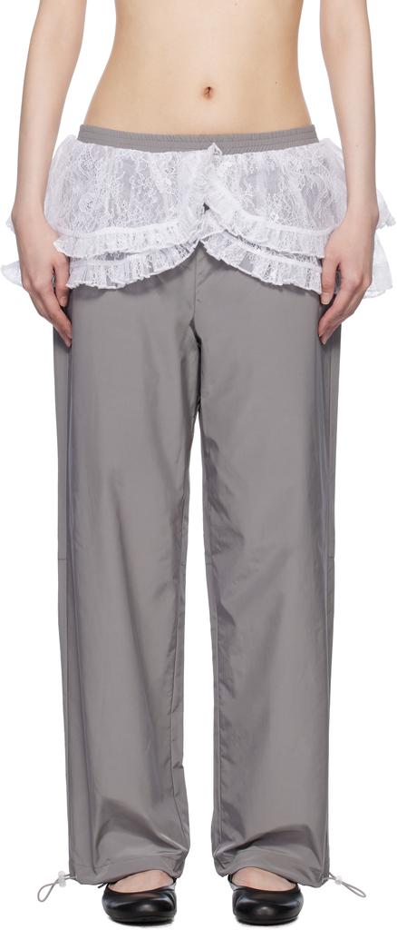 Sandy Liang Gray Rodez Trousers