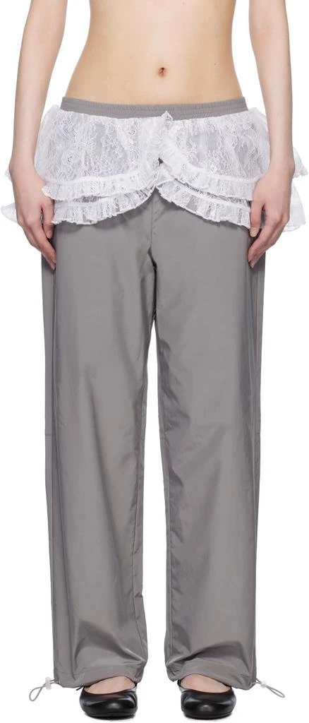 Sandy Liang Gray Rodez Trousers 1