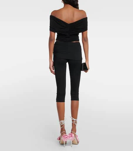 Magda Butrym Floral-appliqué silk biker shorts 3