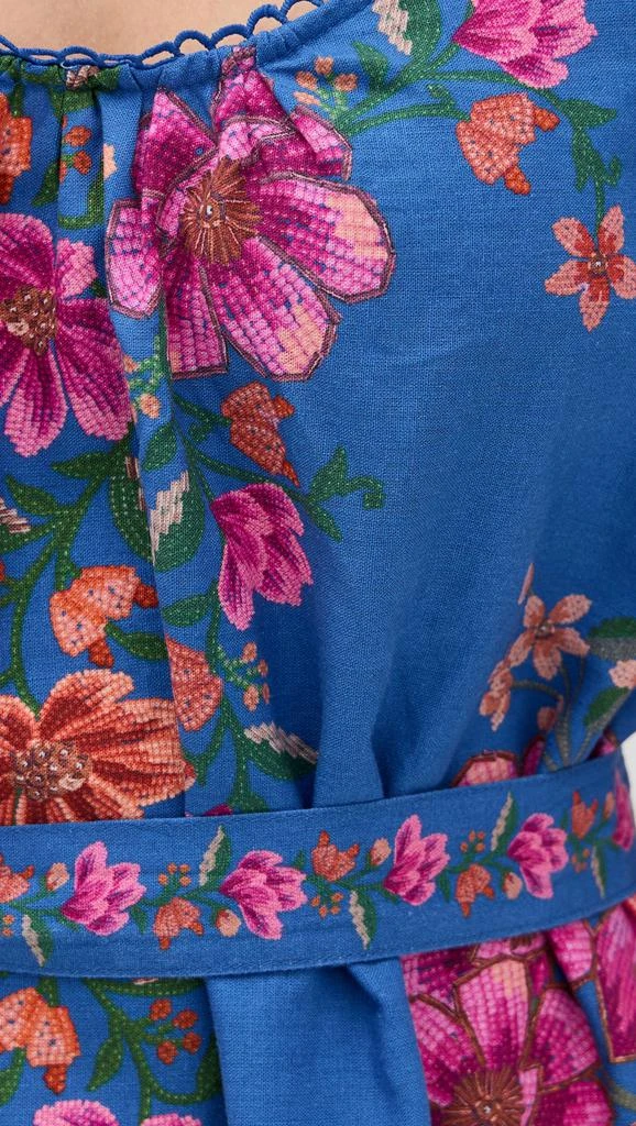 Farm Rio Summer Fruit Blue Scarf Dress 5