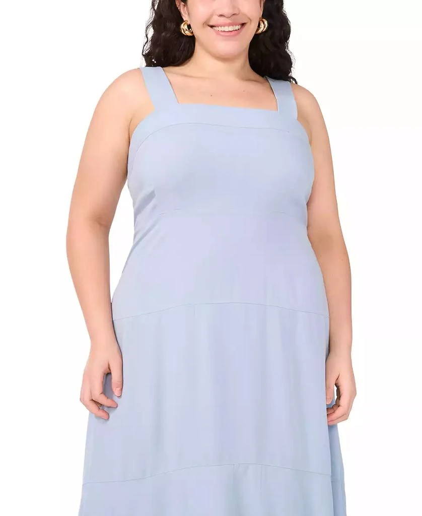 Vince Camuto Plus Size Square-Neck Smocked-Back Sleeveless Maxi Dress 3