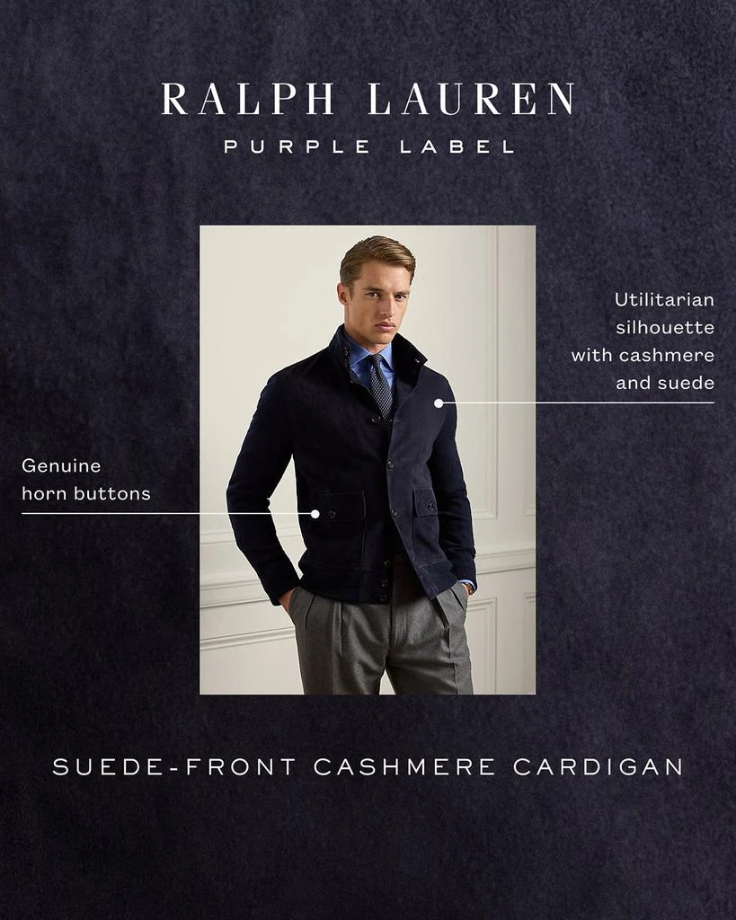 Ralph Lauren Men's Suede-Front Cashmere Cardigan 6