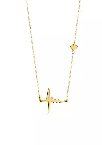 Belk & Co. 14k Yellow Gold Heartbeat Pendant 1