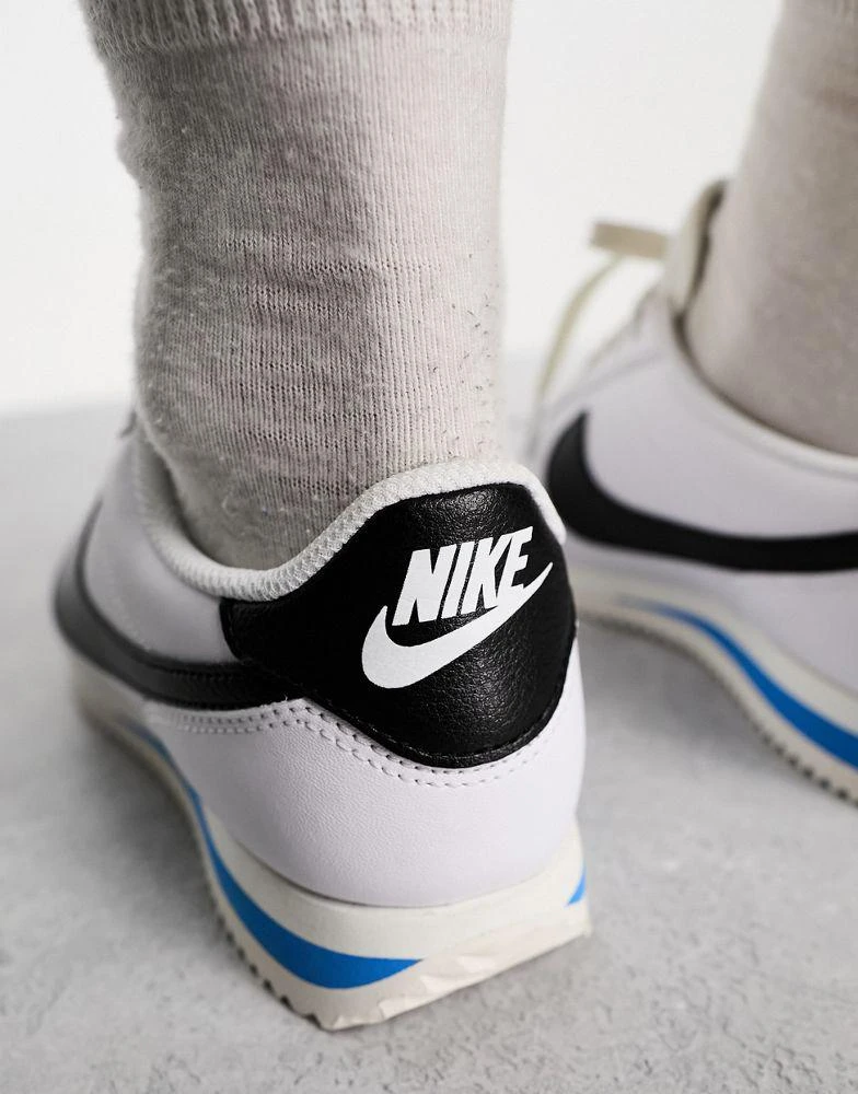 NIKE Nike Cortez leather unisex trainers in white and black 4