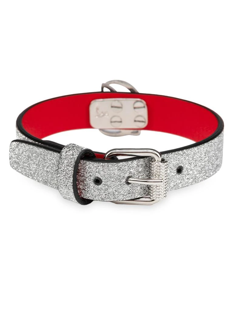 Christian Louboutin CL Logo Glitter Leather Bracelet 2