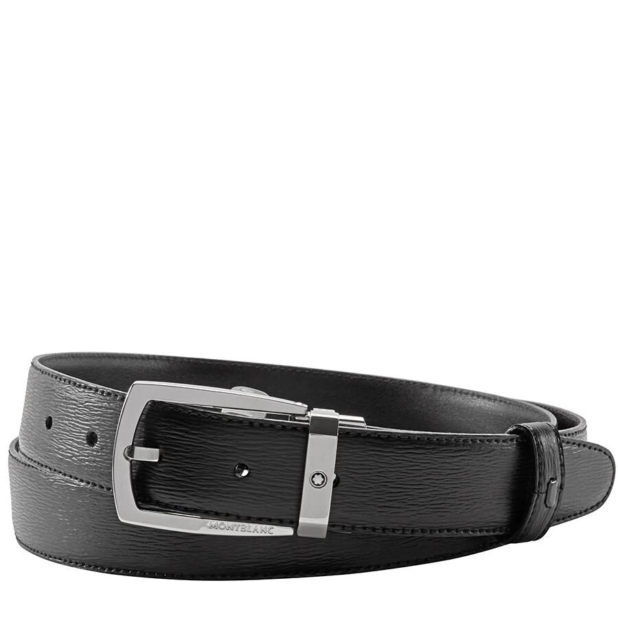 MontBlanc Black Leather Belt- Black 1