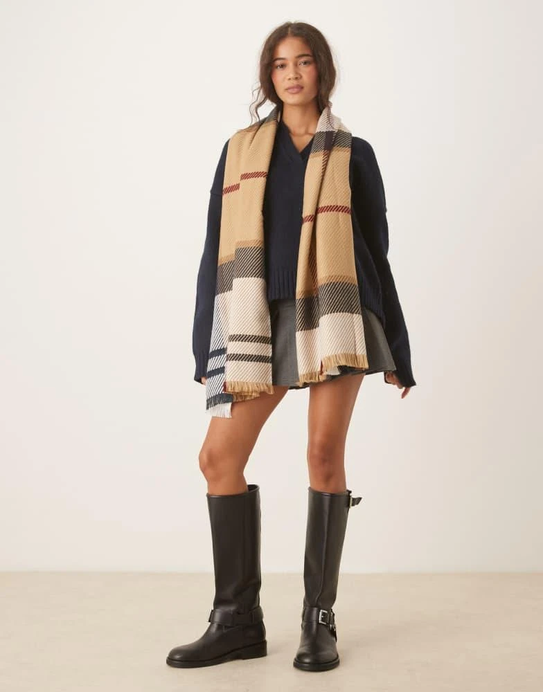 Barbour Barbour Blair tartan scarf in hessian tartan 2