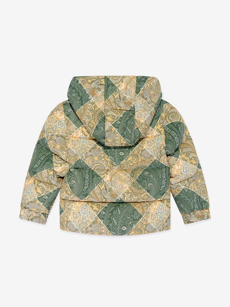 ETRO Etro Boys Paisley Puffer Jacket in Green 3