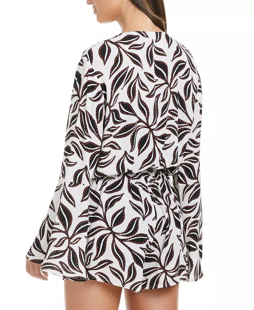 Bar III Women's Resort Daze Printed Bell-Sleeve Romper, Exclusively at Macy's 2