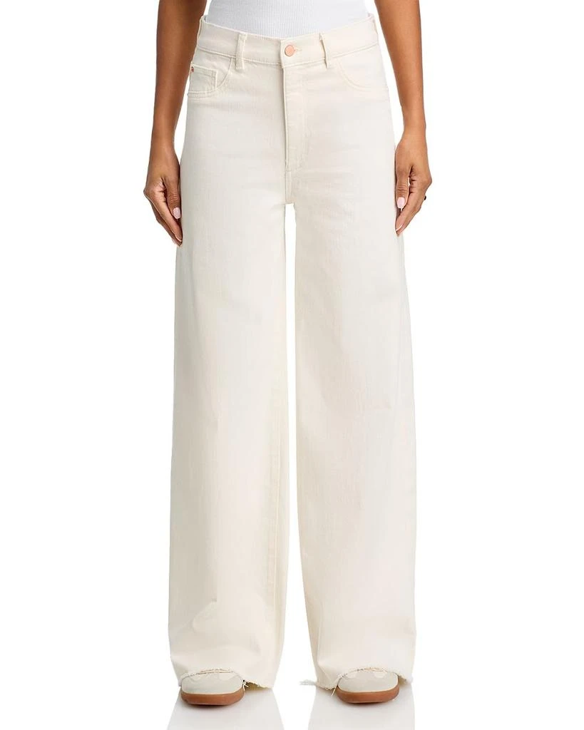 DL1961 Hepburn High Rise Wide Leg Jeans in Eggshell 8