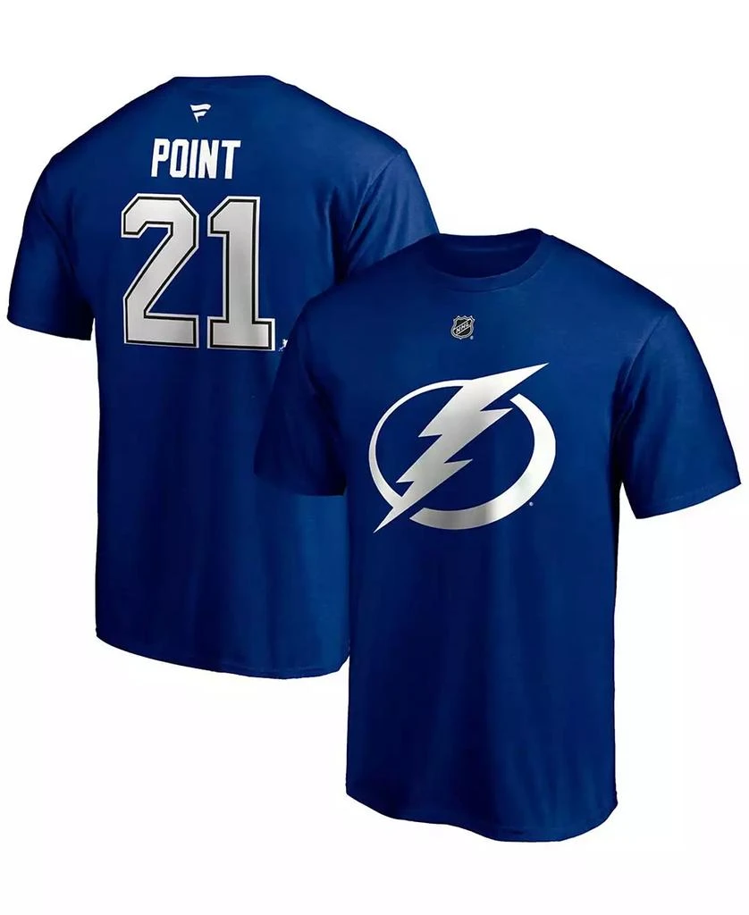 Fanatics Men's Brayden Point Big and Tall Blue Tampa Bay Lightning Authentic Stack Name and Number T-shirt 1