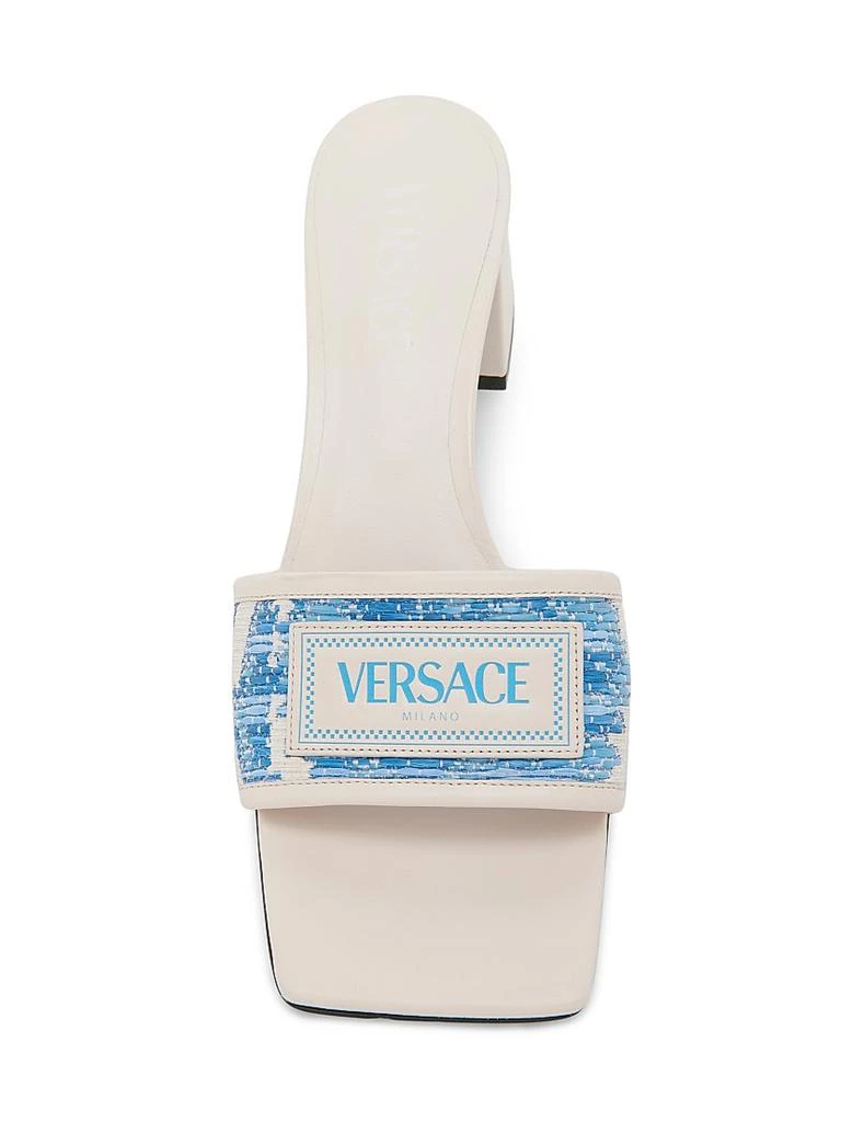 Versace Athena 50MM Raffia Mules 5