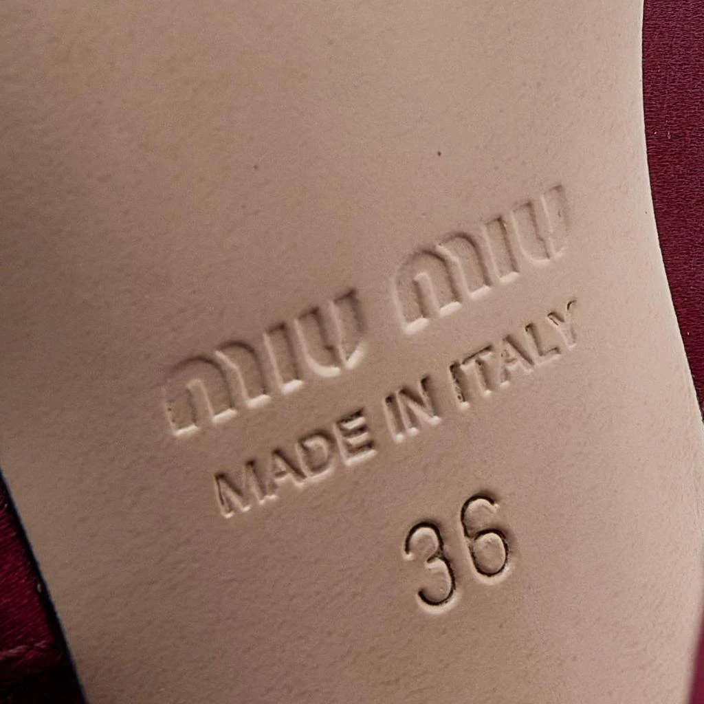 Miu Miu Miu Miu Burgundy Satin and Patent Leather Ankle Strap Sandals Size 36 8