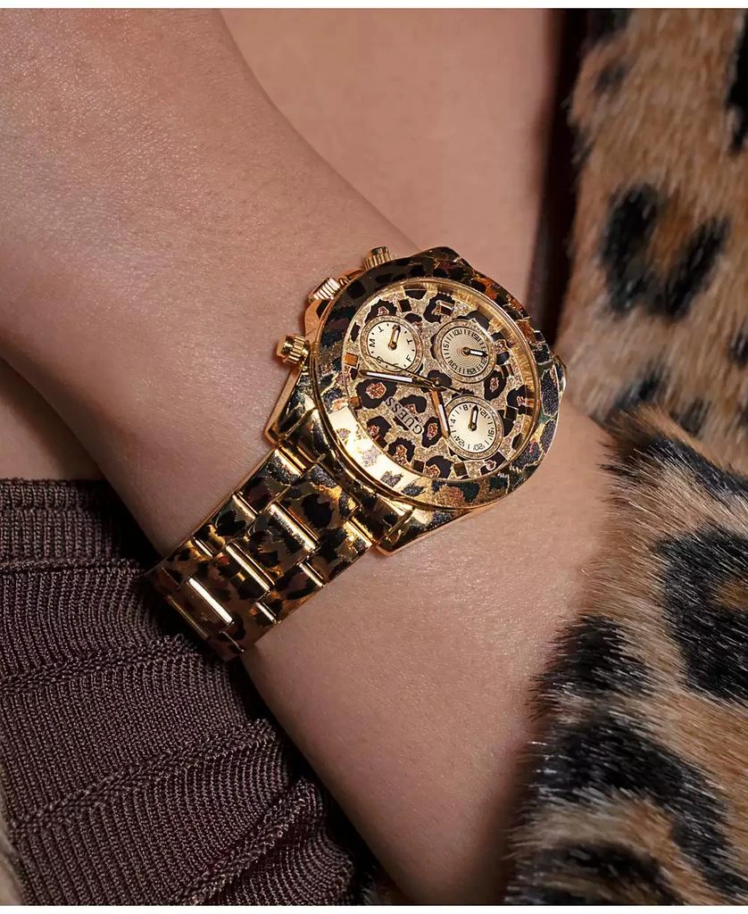 GUESS Women's Multi- Function Leopard Steel Watch 38mm 6