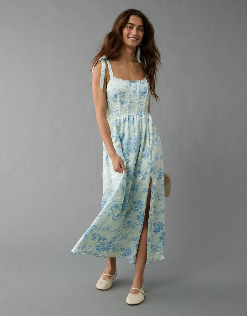AE AE Corset Tie Strap Floral Midi Dress 2
