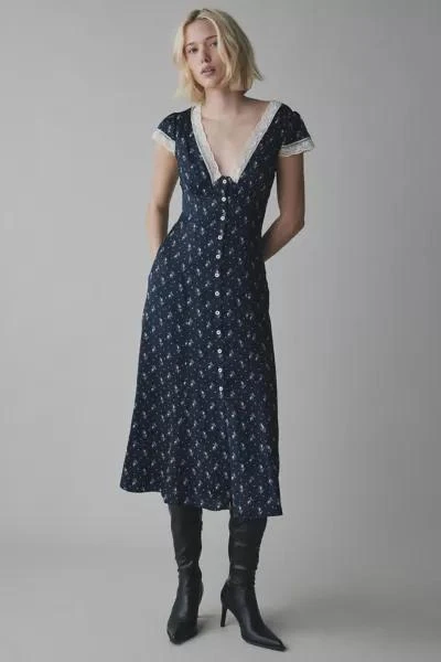 Kimchi Blue Kimchi Blue Faye Lace Trim Button-Down Midi Dress 1