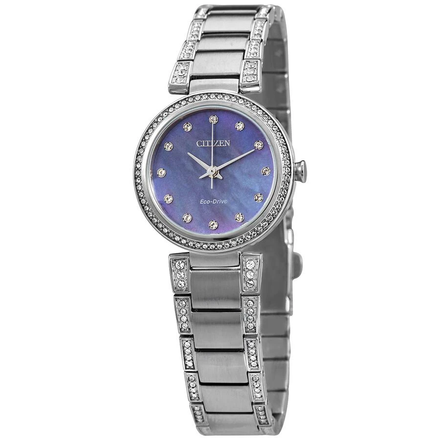 Citizen Eco-Drive Crystal Blue Mother of Pearl Dial Ladies Watch EM0840-59N 1