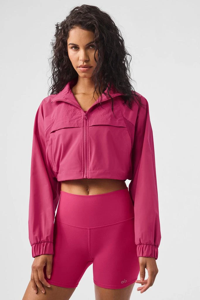 Alo Cropped Playmaker Jacket - Pink Summer Crush 1