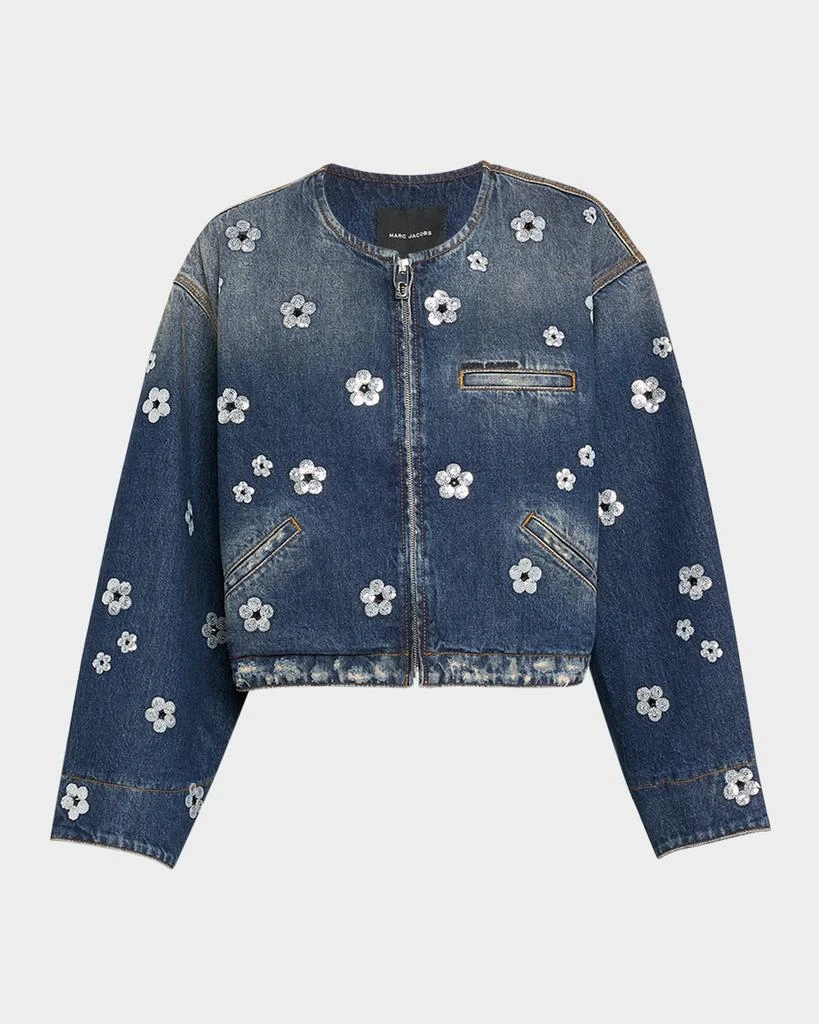 Marc Jacobs Daisy Sequined Denim Crop Jacket 1