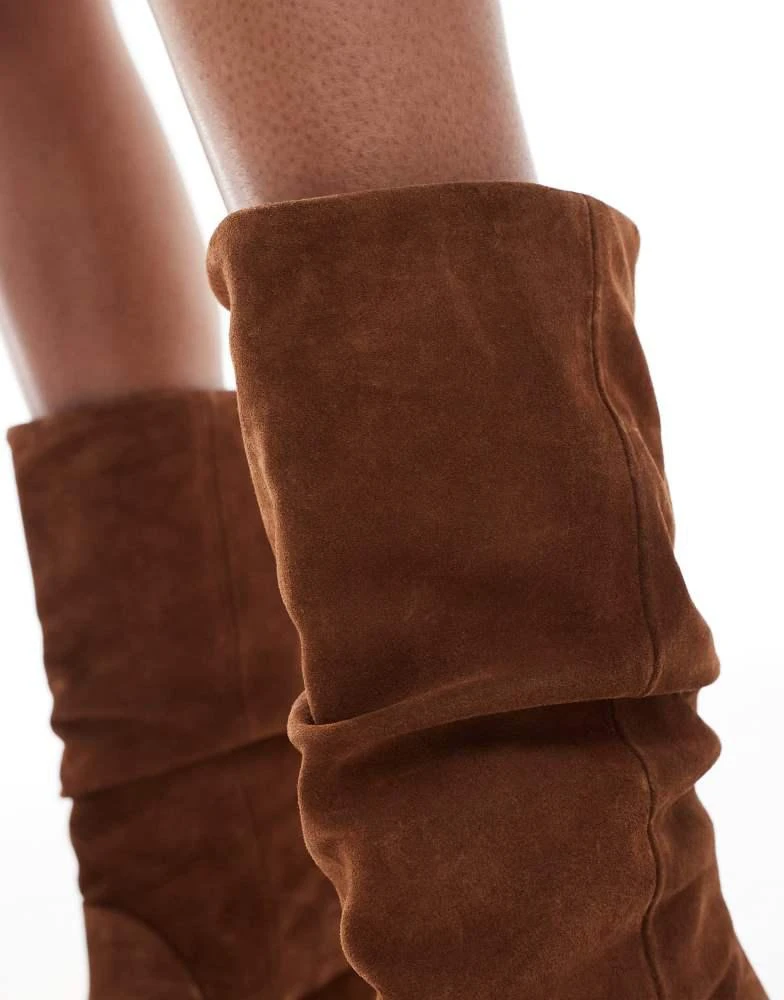 ASOS ASOS DESIGN Restless premium slouch boot in tan suede 3