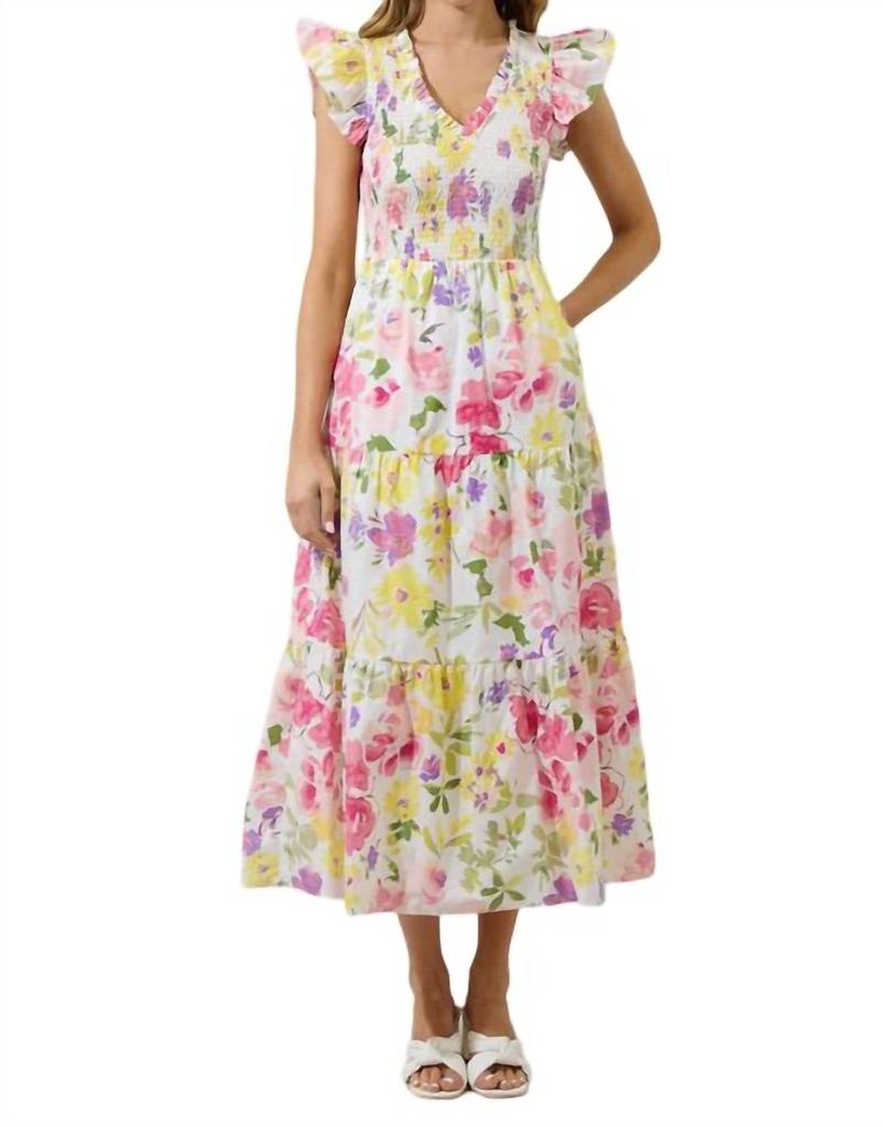 Sugarlips Sugarlips - Leonie Sunfire Tiered Midi Dress