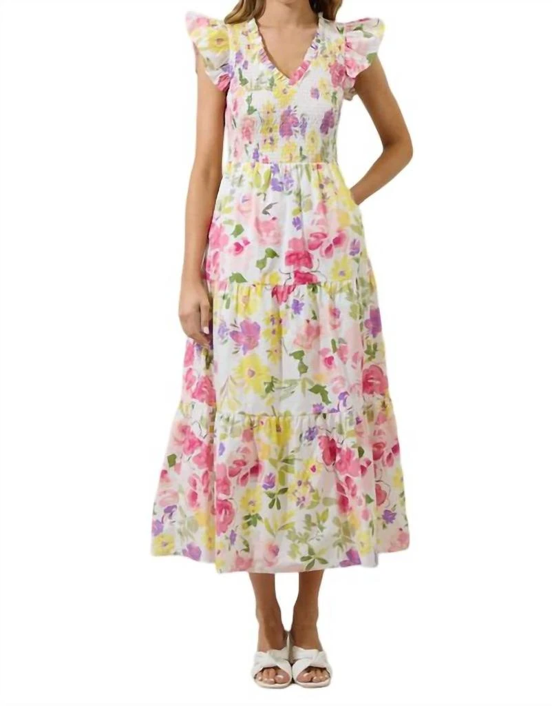 Sugarlips Sugarlips - Leonie Sunfire Tiered Midi Dress 1