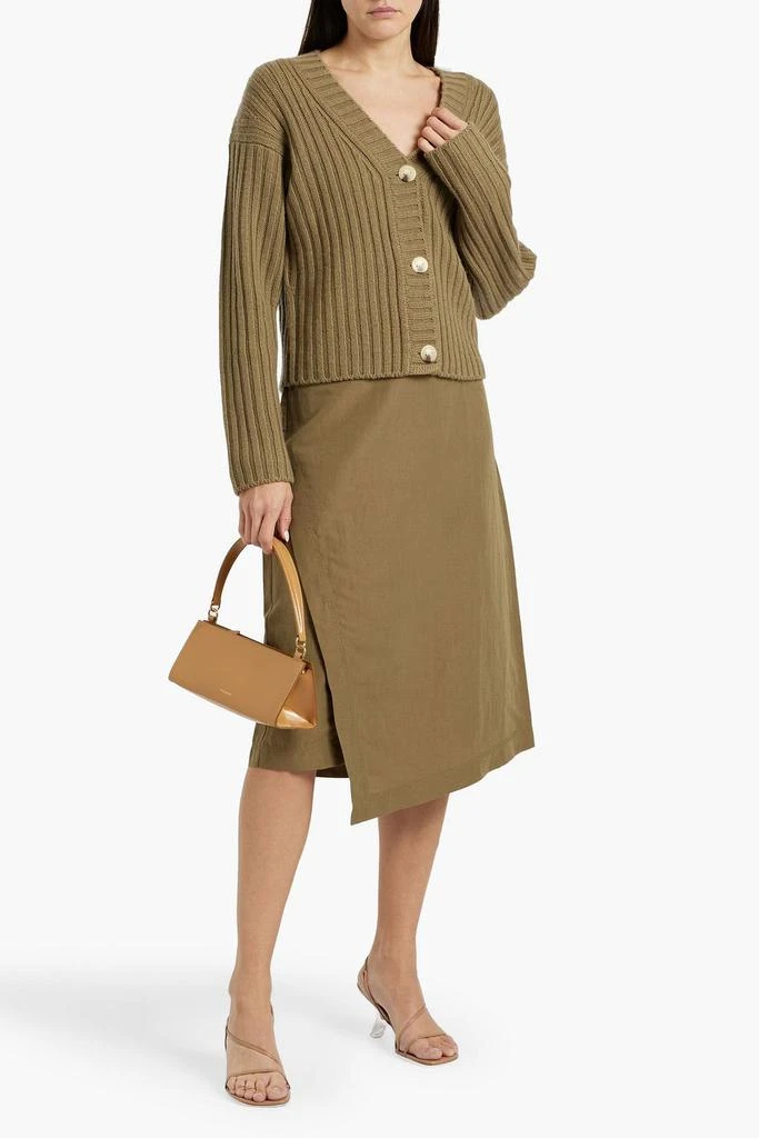 Vince Ribbed wool and cashmere-blend cardigan 2