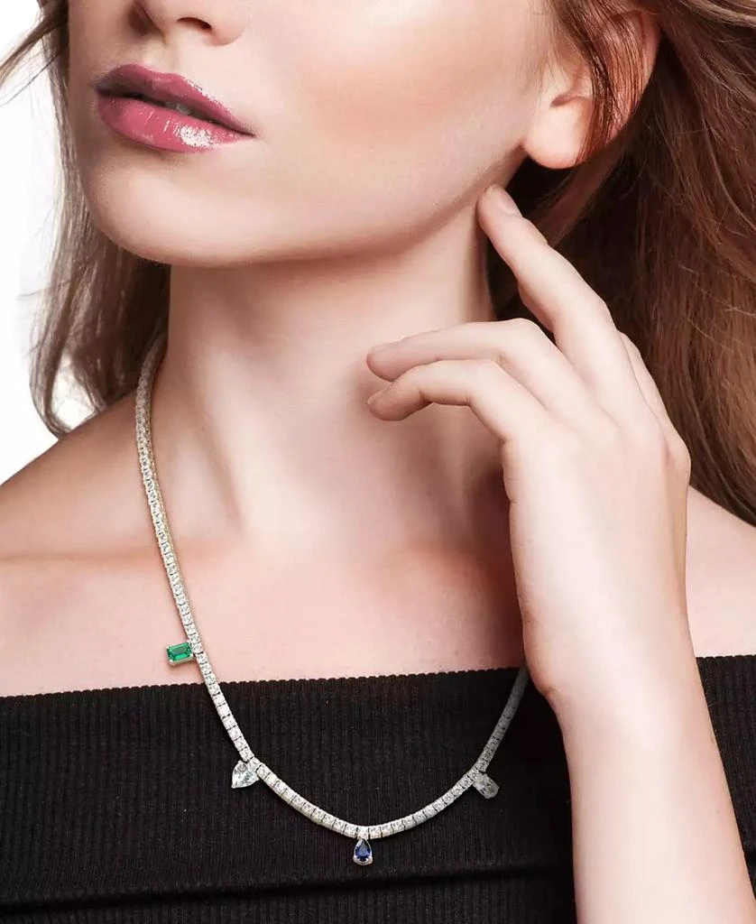 Macy
s Multi-Gemstone (19-1/3 ct. t.w.) Charm Necklace in Sterling Silver 4