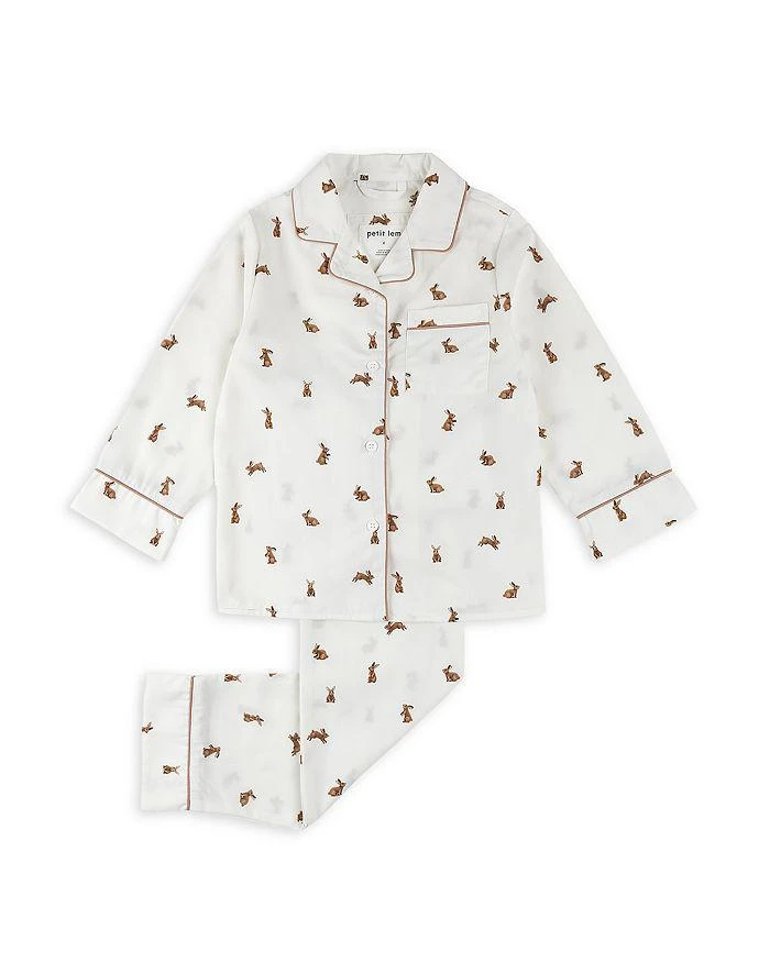 Petit Lem Unisex Hoppy Bunnies Poplin Pajama Set - Little Kid, Big Kid 1