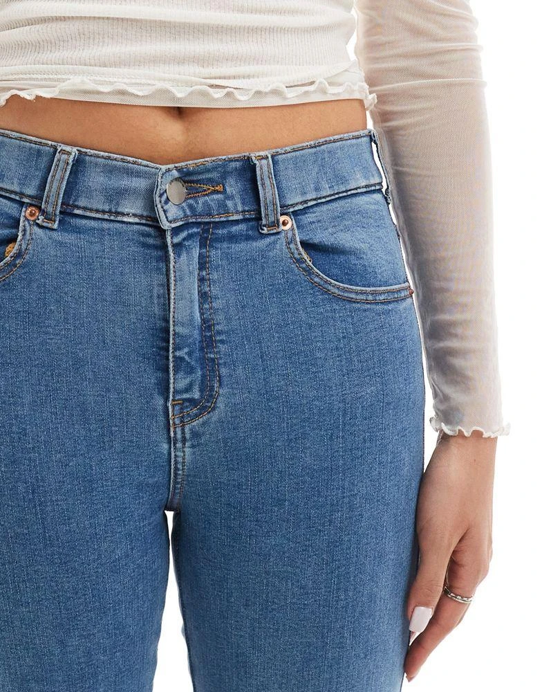 Dr Denim Dr Denim Lexy straight mid waist slim straight leg in pyke mid blue plain wash 2