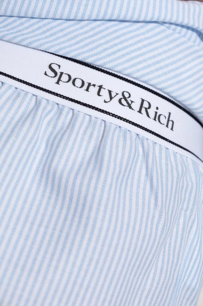 Sporty & Rich Sporty & Rich Logo Detailed Striped Shorts 4