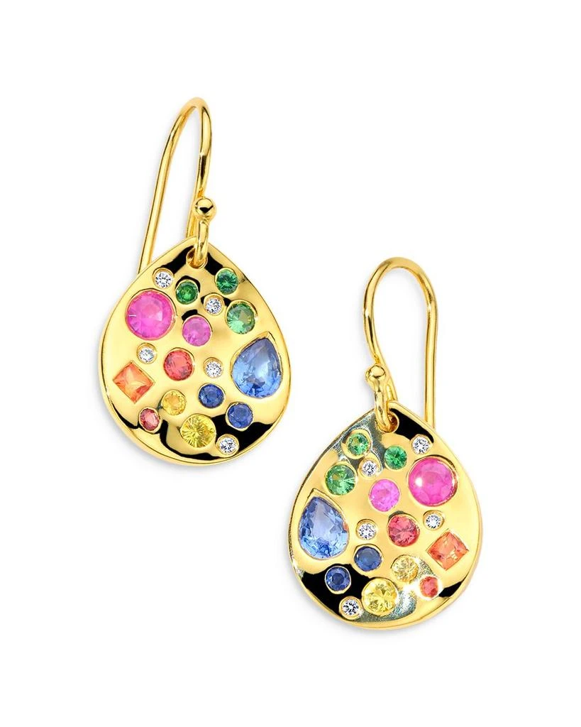 Ippolita 18K Rock Candy® Rainbow Sapphire, Tsavorite 
Diamond Burnished Fancy Cut Earrings - Exclusive 1